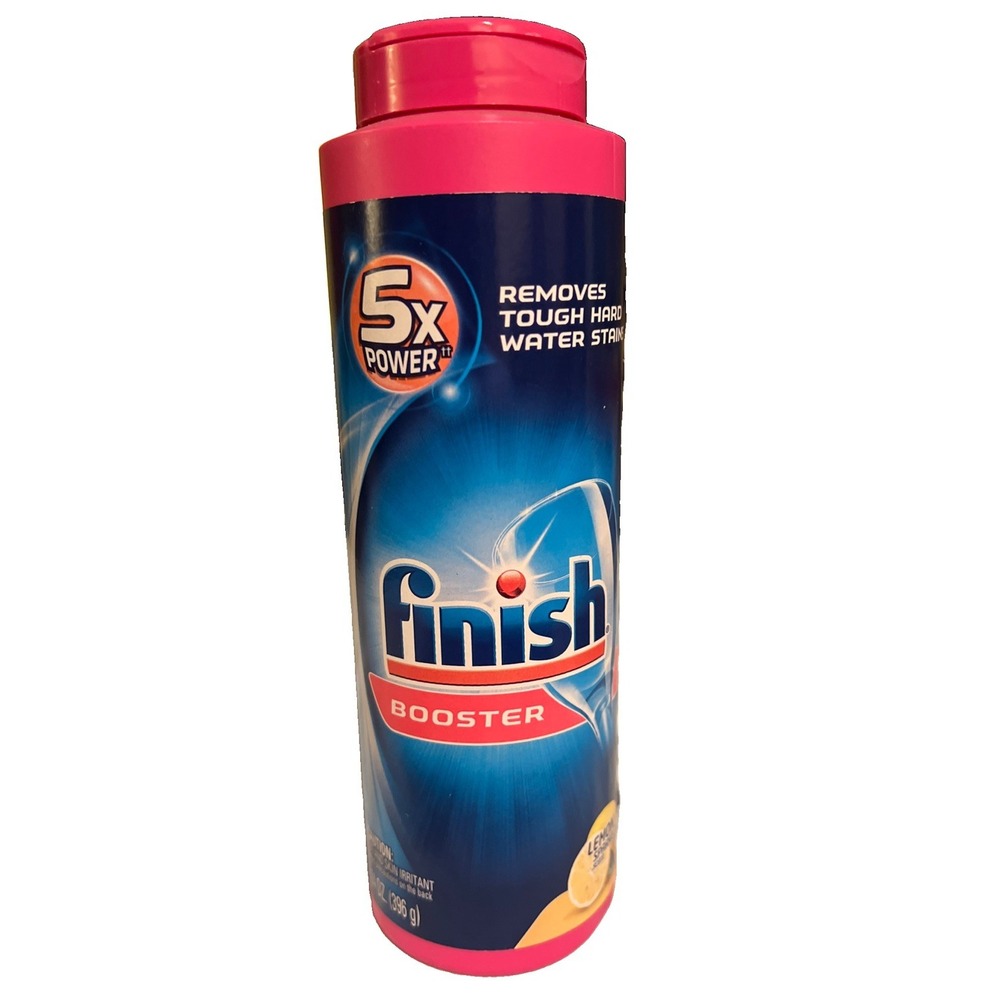 Finish Hard Water Booster Powder 14 Ounces Lemon Sparkle New